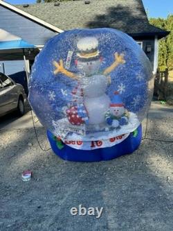 6 FT AIRBLOWN GEMMY INFLATABLE snow globe Snowman Christmas Let It Snow Read
