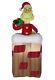 6 Ft Animated Grinch Popping Out Of Chimney Airblown Lighted Yard Inflatable