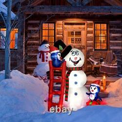 6 FT Christmas Inflatable Blow Up Snowman & Penguins with LED Lights Yard Decor