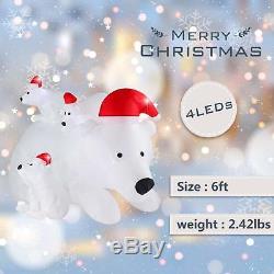 6 FT Christmas Inflatable Polar Bear Family LED Lighted Blow-Up Airblown Yard