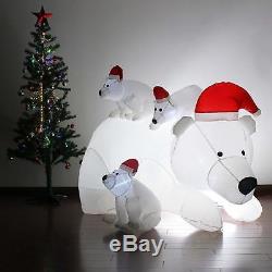 6 FT Christmas Inflatable Polar Bear Family LED Lighted Blow-Up Airblown Yard