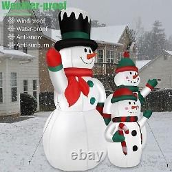 6 FT Lighted Inflatable Snowman Family Outdoor Yard Decoration