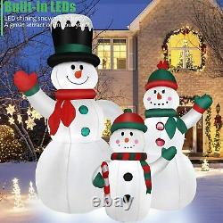 6 FT Lighted Inflatable Snowman Family Outdoor Yard Decoration