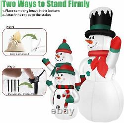 6 FT Lighted Inflatable Snowman Family Outdoor Yard Decoration