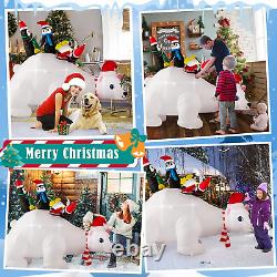 6 Foot Length Christmas Inflatable Polar Bear Outdoor Decorations with 3 Penguin