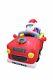 6 Foot Long Christmas Holiday Led Inflatable Santa Riding On Car Yard Decoration