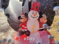 6 Foot Tall Disney Mickey, Minnie, Snowglobe Christmas Self Inflate Airblown