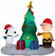 6 Ft Snoopy & Charlie Brown Decorating Christmas Tree Airblown Inflatable