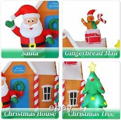 6 Ft inflatable Gingerbread House with Santa Claus and Christmas Tree Lighed