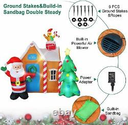 6 Ft inflatable Gingerbread House with Santa Claus and Christmas Tree Lighed