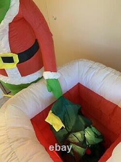 6' Gemmy Airblown Grinch Pulling Xmas Tree Chimney 2007 Yard Inflatable Rare