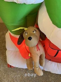 6' Gemmy Airblown Grinch Pulling Xmas Tree Chimney 2007 Yard Inflatable Rare