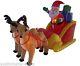 6' Inflatable Santa Claus Sleigh Withreindeer Lighted Outdoor Christmas Decoration