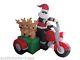 6' Inflatable Santa On Motorbike Reindeer Lighted Outdoor Christmas Decoration
