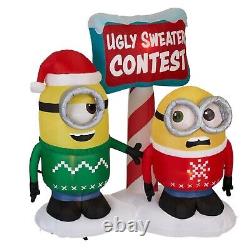 6' MINIONS UGLY SWEATER CONTEST Airblown Lighted Yard Inflatable