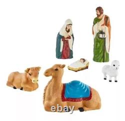 6 PC NATIVITY SCENE Blow Mold Yard Decoration 3 Ft High