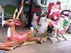 6' Santa Reindeer Sleigh Lighted Blow Mold Display Outdoor Christmas Decor