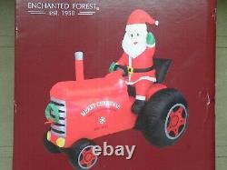 6' Tall CHRISTMAS SANTA ON TRACTOR Enchanted Forest Inflatable FREE SHIP