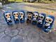 6 Vintage Ultra Rare 1968 Noma Lites Corp Blue Caroler Nuns & 1 Friar Blow Molds