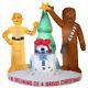 6 Ft. Inflatable I'm Dreaming Of A Droid Christmas With C3po, R2d2 And Chewbacca