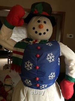 6 ft tall Christmas waving snowman rare htf gemmy life-size animated singing ETC