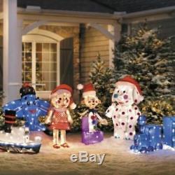 6 pc Pre Lit Rudolph Tinsel Island of Misfit Toys Outdoor Christmas Decor