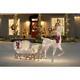 60 In. Life Size White Christmas Deer With Sleigh Yard Decoration With Led Light