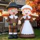 6ft Tall Led Lighted Inflatable Pilgrim Boy And Girl Thanksgiving Holiday Yard