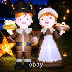 6Ft Tall LED Lighted Inflatable Pilgrim Boy and Girl Thanksgiving Holiday Yard 6Ft Tall LED Lighted Inflatable Pilgrim Boy and Girl Thanksgiving Holiday Yard