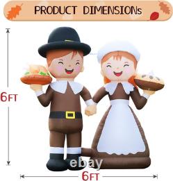 6Ft Tall LED Lighted Inflatable Pilgrim Boy and Girl Thanksgiving Holiday Yard 6Ft Tall LED Lighted Inflatable Pilgrim Boy and Girl Thanksgiving Holiday Yard