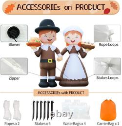 6Ft Tall LED Lighted Inflatable Pilgrim Boy and Girl Thanksgiving Holiday Yard 6Ft Tall LED Lighted Inflatable Pilgrim Boy and Girl Thanksgiving Holiday Yard