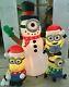 6ft Gemmy Airblown Inflatable Prototype Christmas Minions Building Snowman#15241