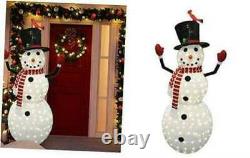 6ft Tinsel Collapsible Snowman LED Yard Light for Christmas Outdoor Yard Garden