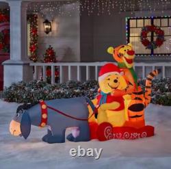 7.5' Eeyore Pulling Winnie The Pooh & Tigger On Sleigh Christmas Inflatable