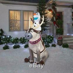 7.5' FROZEN'S OLAF SITTING ON SVEN Christmas Airblown Inflatable