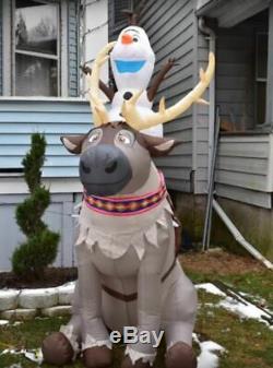 7.5' FROZEN'S OLAF SITTING ON SVEN Christmas Airblown Inflatable