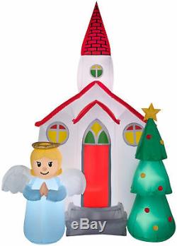 7.5 Ft ANGEL AND CHURCH Christmas Airblown Yard Inflatable