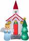 7.5 Ft Angel And Church Christmas Airblown Yard Inflatable