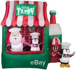 7.5 Ft ANIMATED SANTA IN TAFFY STAND Christmas Airblown Yard Inflatable GEMMY