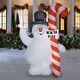 7.5 Ft Frosty Snowman Gemmy Airblown Inflatable Christmas Candy Cane North Pole