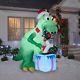 7.5' Santa T-rex Dinosaur Christmas Airblown Inflatable Gemmy Yard Decor Prop