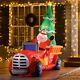 7.5ft Christmas Holiday Yard Inflatable Blow Up Santa Fire Truck With Tree & Led