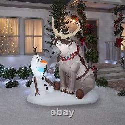 7' DISNEY'S FROZEN OLAF & SVEN Airblown Lighted Yard Inflatable