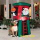 7 Ft Comical Santa In Deer Stand Christmas Airblown Lighted Yard Inflatable
