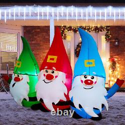 7 FT Christmas Inflatables Three Santa Claus withLED Light Xmas Decorations Props