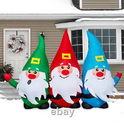 7 FT Christmas Inflatables Three Santa Claus withLED Light Xmas Decorations Props