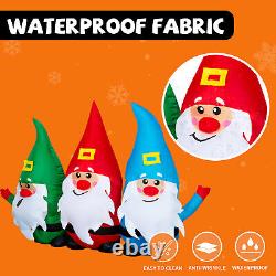 7 FT Christmas Inflatables Three Santa Claus withLED Light Xmas Decorations Props