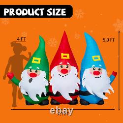 7 FT Christmas Inflatables Three Santa Claus withLED Light Xmas Decorations Props