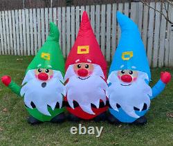 7 FT Christmas Inflatables Three Santa Claus withLED Light Xmas Decorations Props