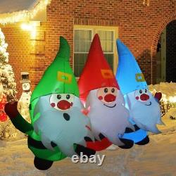 7 FT Christmas Inflatables Three Santa Claus withLED Light Xmas Decorations Props